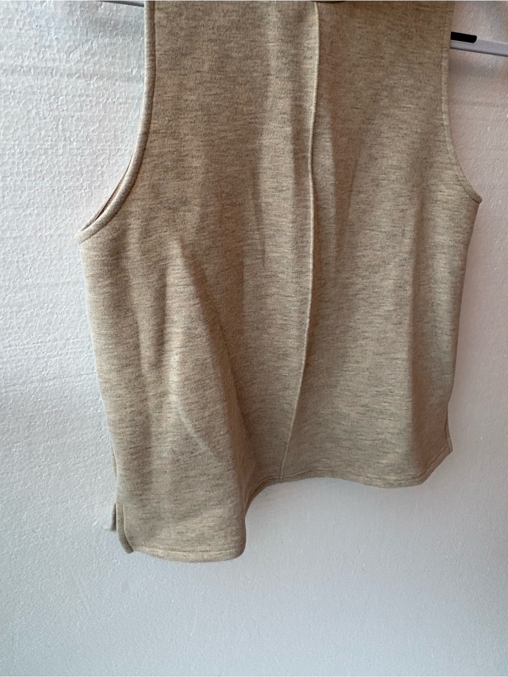 NWT OGL Move Sleeveless Turtleneck Knit Top Beige Minimalist Size Small - Picture 9 of 14